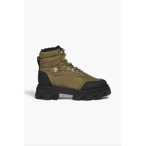 Ganni Faux Shearling-Lined Shell Hiking Boots